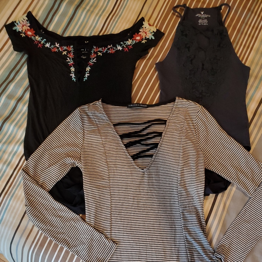 Lot of 3 body suits. Small & XS. GUC.  American Eagle